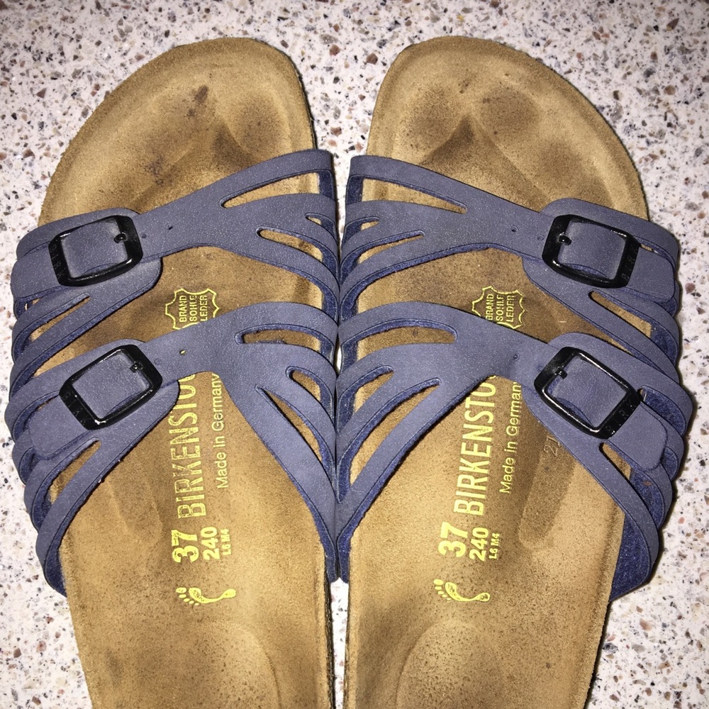 Navy Birkenstock Granada sandals size 37/240 Women’s 6-6.5